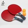 Factory direct sale professional table tennis paddle best table tennis rubber with two rackets and two ABS pingpong balls