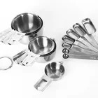 Stocked Stainless Steel Measuring 14pcs 304 Stainless Steel Measuring Cups and Spoons Set