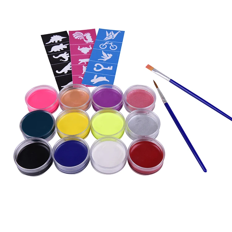 Clássico 6 colorido creme para o corpo kit paleta de pintura facial palhaço pigmento tinta lavável para crianças