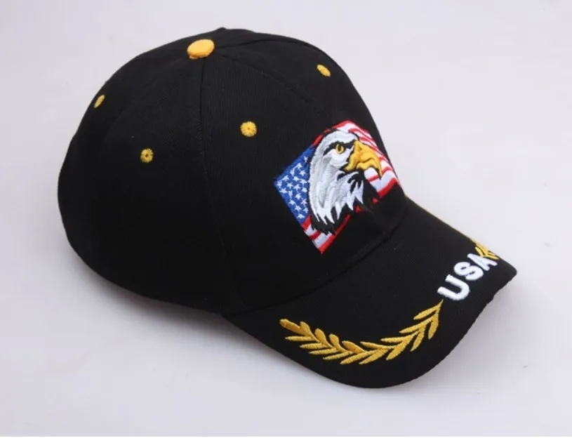 2020黑色美国国旗鹰刺绣棒球帽snapback帽casquette帽子适合男士女士
