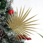 Wholesale Christmas Decoration supplies Glitter Artificial Plastic Glitter feather flower