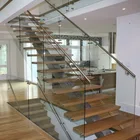 China factory supply decorative solid wood stair tread timber straight staircase