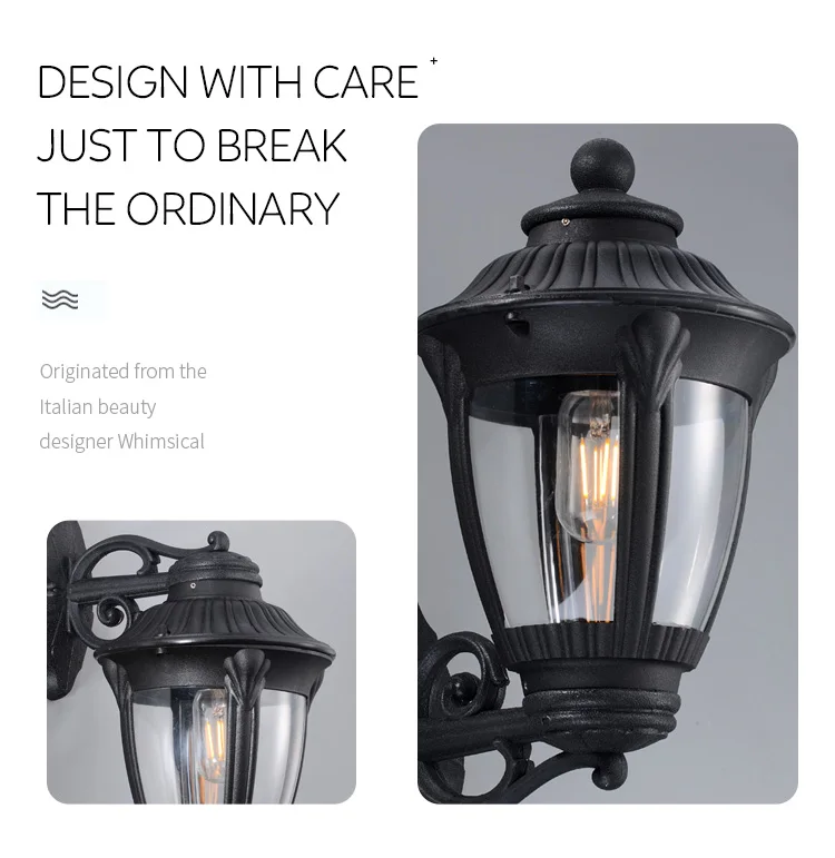 Luxury House Garden Yard Waterproof Outdoor Dust Proof External Wall Lamp