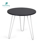 Cheap Outdoor Black Round Metal Frame Iron Legs Coffee End Table
