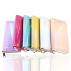 PU leather women wallet holographic clutch bag custom fashion carteras designer wallets for women