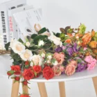 Flower backdrop artificial rose 13 heads holding bouquet artificial flowers wedding backdrop