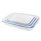 Glass baking dish pan take food rectangle shape with handle home kitchen use