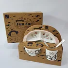 Safety health unbreakable melamine children kids cartoon dinnerware set for baby