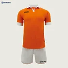 EXP Brand Manufacturer OEM Service Create Youth Football Uniforms Custom Thailand Kids Orange Sublimation Soccer Jersey