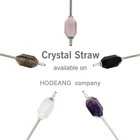 Stainless Steel Clear Amethyst Rose Quartz Crystal Drink Straw
