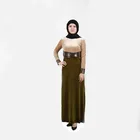 2019 modern female Muslim abaya fashion beads piece waist velvet dress