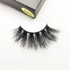 Mink Fur 25mm Eyelashes 3D Mink Fur Eyelashes Real Mink Fur Hand Made False Eyelashes With Paper Packaging