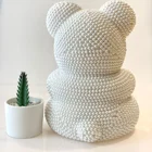 Rose 2020 Valentines's High Quality Forever Eternal Flower Teddy Rose Bear 22 Cm With Gift Box Pearl Bear