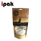 Custom stand up pet food packaging ziplock pouch brown kraft paper bags with clear window