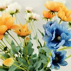 S-1448 New Design Silk Artificial Anemone Flower Blue Silk Flower Beautiful Design For Home Indoor Decoration