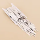 Party Decoration Birthday Wedding Party Decoration Tinsel Backdrop Metallic Silver Foil Fringe Curtain