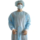 Disposable Clothes Disposable PE Non Woven Isolation Gowns Long Sleeve Coverall Clothes Non Surgical Level 2