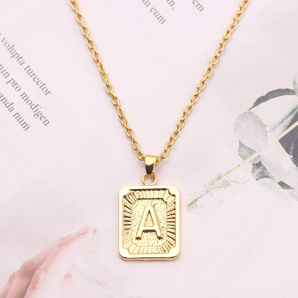 hot sale fashion initial 14k gold filled letter pendant necklace