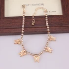 Anklet 2020 Butterfly Charms Zircon Tennis Anklet Women's Fashion Butterfly Anklet Bracelet