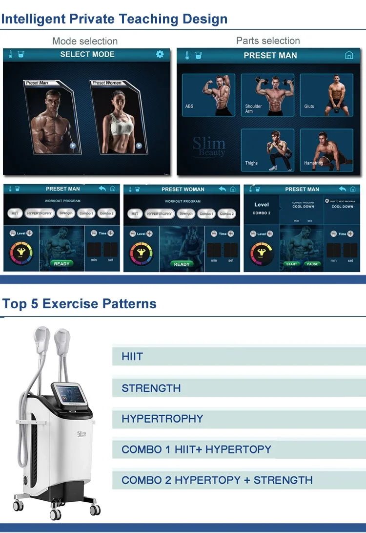 High-Intensity Focused Electro-Magnetic Technology for EMSlim Hi-Emt Beauty Weight Loss EMbodysculpting Slimming EM Slim Machine