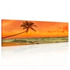 Seaside Coco Tree Canvas Prints for Bedroom Modern Framed Beach Landscape Oil Painting