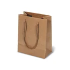 Custom logo printed Eco friendly Kraft paperbag recycled Kraft hemp paper party bag for food with handle
