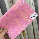 2020 Embossing snake pattern holotraphic PU Leather fabric for bags and shoes