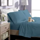 Twin Size Bed Sheets with Fitted and Flat Sheet,Pillow Case-Extra Soft Microfiber Bedsheet Set with Deep Pockets Denim Color