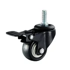 1.5inch 40mm screw Black furniture swivel caster with brake lock universal castor Multidirectional omnidirectional wheels