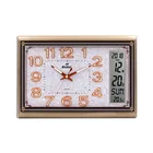 New floral pattern with 3D time scale display luminous mute scan quartz calendar temperature wall clock