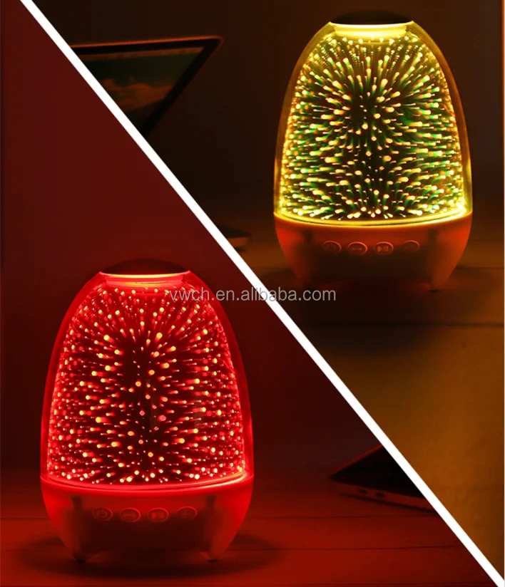 Bluetooth Speaker Portable Smart Touch LED Night Light with 3D Glass Music Player Hands-free with TF Card 7color Charging - ANKUX.COM