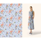 Floral 100% linen printed fabric for dress