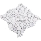 Mosaic Marble White Round Wall & Floor Tile For Diy