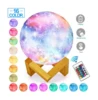 16 Colors 3D Print 8-18cm Touch Remote Control USB Rechargeable Star Moon Lamp LED Night Light with Stand