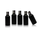 Guangzhou bohai perfume 30ml opaque black honey packaging box with plastic dropper hair oil bottles cosmetic containers