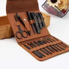 2020 New Arrivals Stainless Steel Manicure Set 16 Pieces Nail Clipper Pedicure Set Black