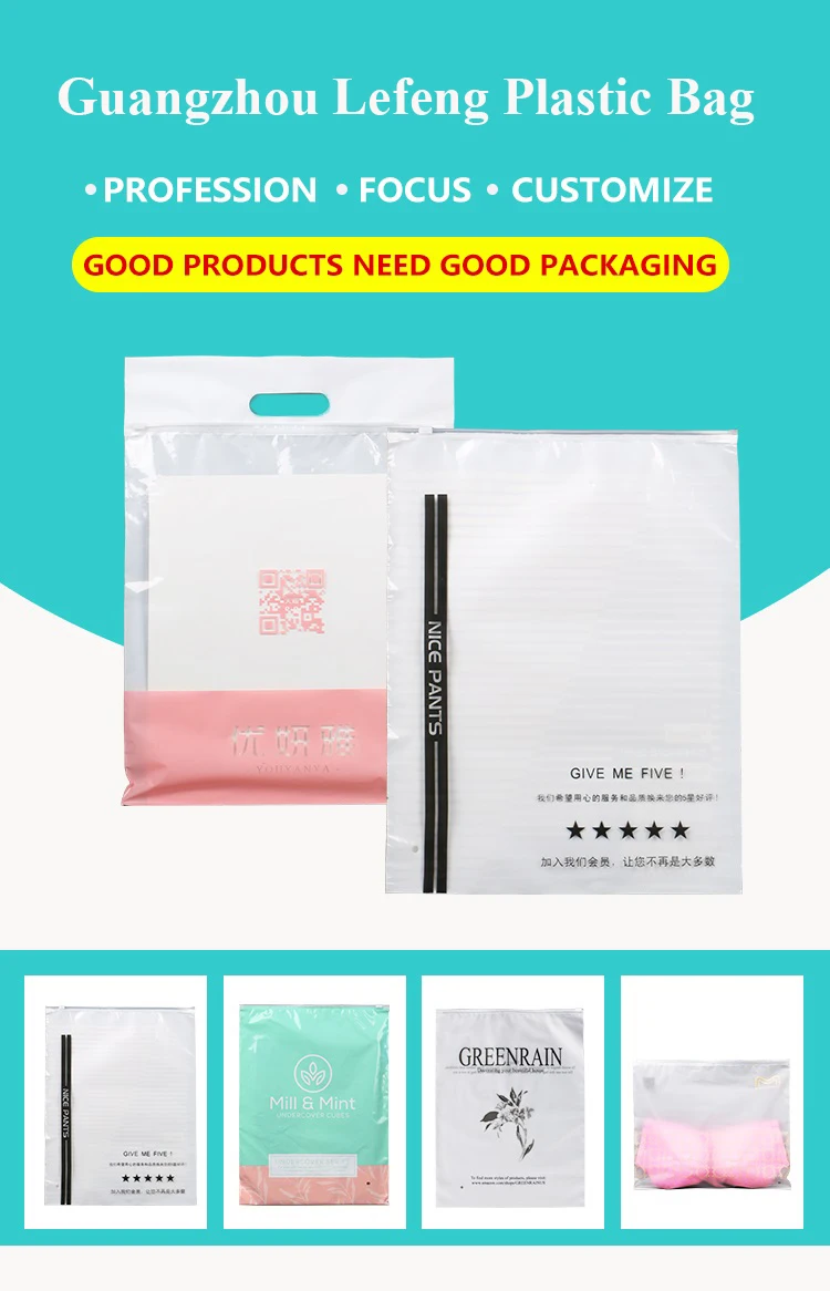 Custom Recyclable Cornstarch Zipper Frosted Packaging Bag Biodegradable Packaging Clothing Poly Zip Lock Bag With Ring Pull 