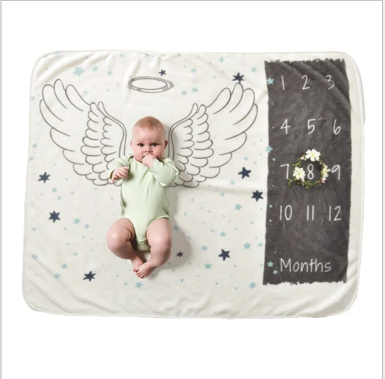 product hand made  cute modern baby kids throw blanket swaddle monthly photography milestone plush rectangular rj11206-65