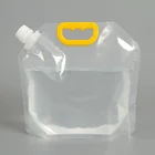Water Pouch 1.5L 2.5L 5L Clear Transparent Cooking Oil Soybean Milk Drinking Water Spout Pouch With Plastic Handle