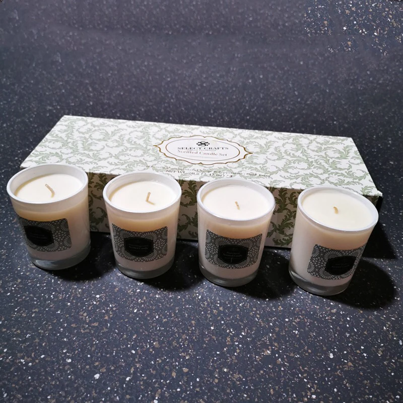scented glass jar candle scent                 : flower&natural