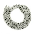Fashion Wholesale Full CZ Crystal Rhinestone Men's Necklace Hot Sale Miami Cuban Link Chain