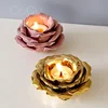 Cocostyles bespoke elegant flower shaped golden ceramic decorative candle holder for fairy tale wedding decoration