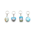 Wholesale Customizable pattern alloy 3D crystal Key ring Diamond crystal glass Key chain