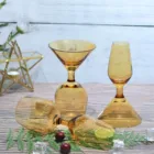 Multi-Function Drinking Colored Glass Set with Wine and Cocktail Glass for Home Drinking