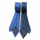 Custom design fashion woven jacquard business casual blue silk tie Slim handsome men's tie