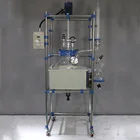 Fixed bed stainless steel frame 10L to 200L pyrex Glass Reactor with oil bath
