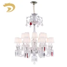 Zhongshan cheap price dining room modern white lampshade led chandelier light