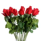 Bouquet Roses Making Wedding Decoration Real Touch Latex pink Rose Floral Artificial Flower Rose Bud