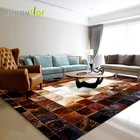 Best Quality Microfiber Patchwork Carpet Cowhide Leather Rugs Living Room