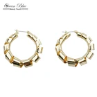 Hip Hop Self Piercing Spring Gold Stainless Steel Helix Large Hoop Earrings